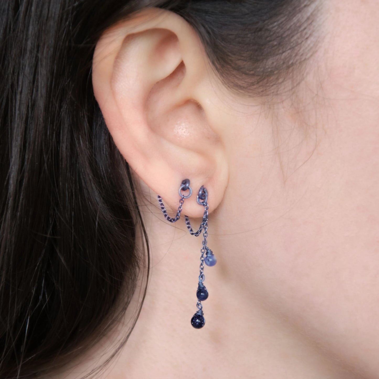 Boucles d'oreilles - Bleu nuit