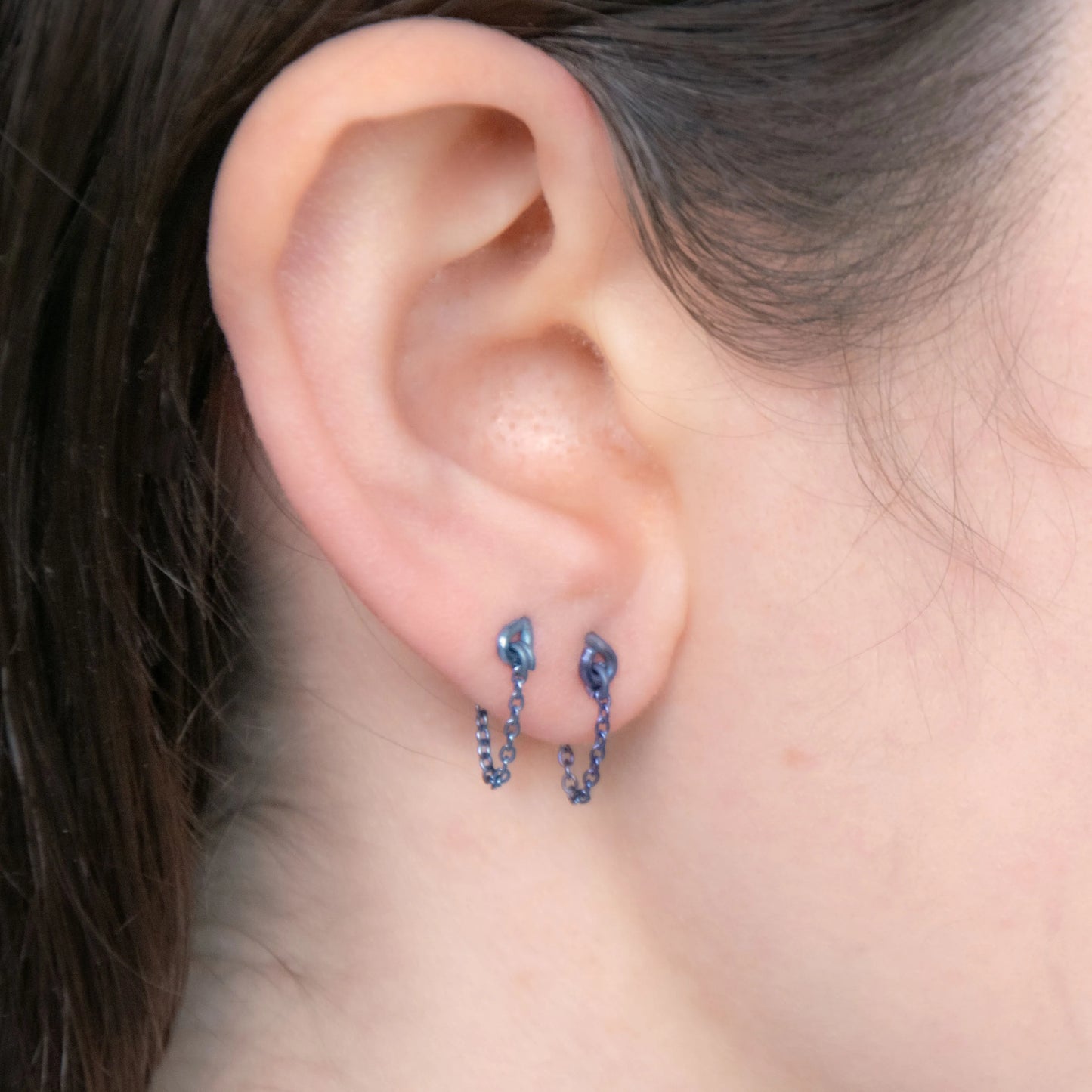 Boucles d'oreilles chaîne - céleste