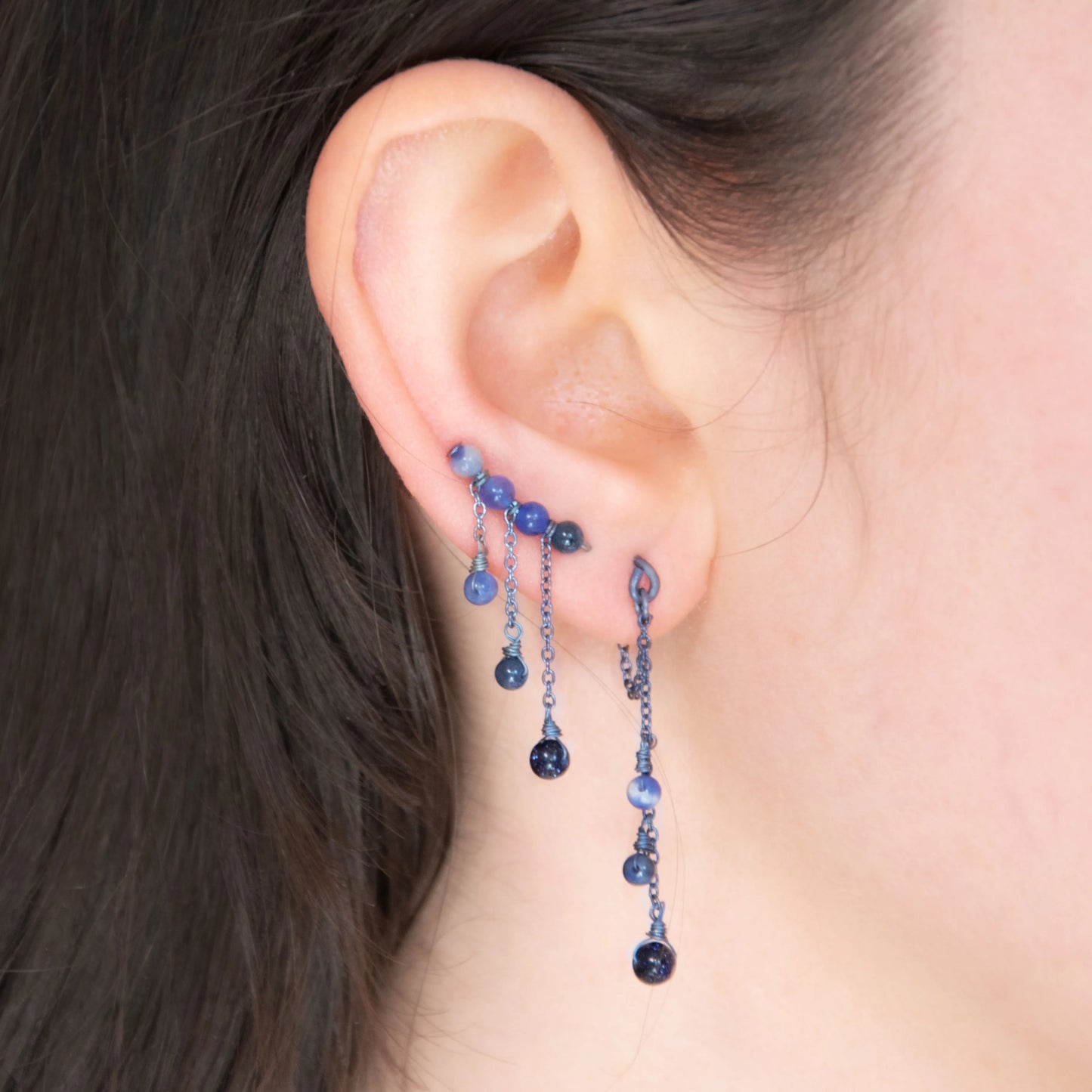 Boucles d'oreilles - heure bleue