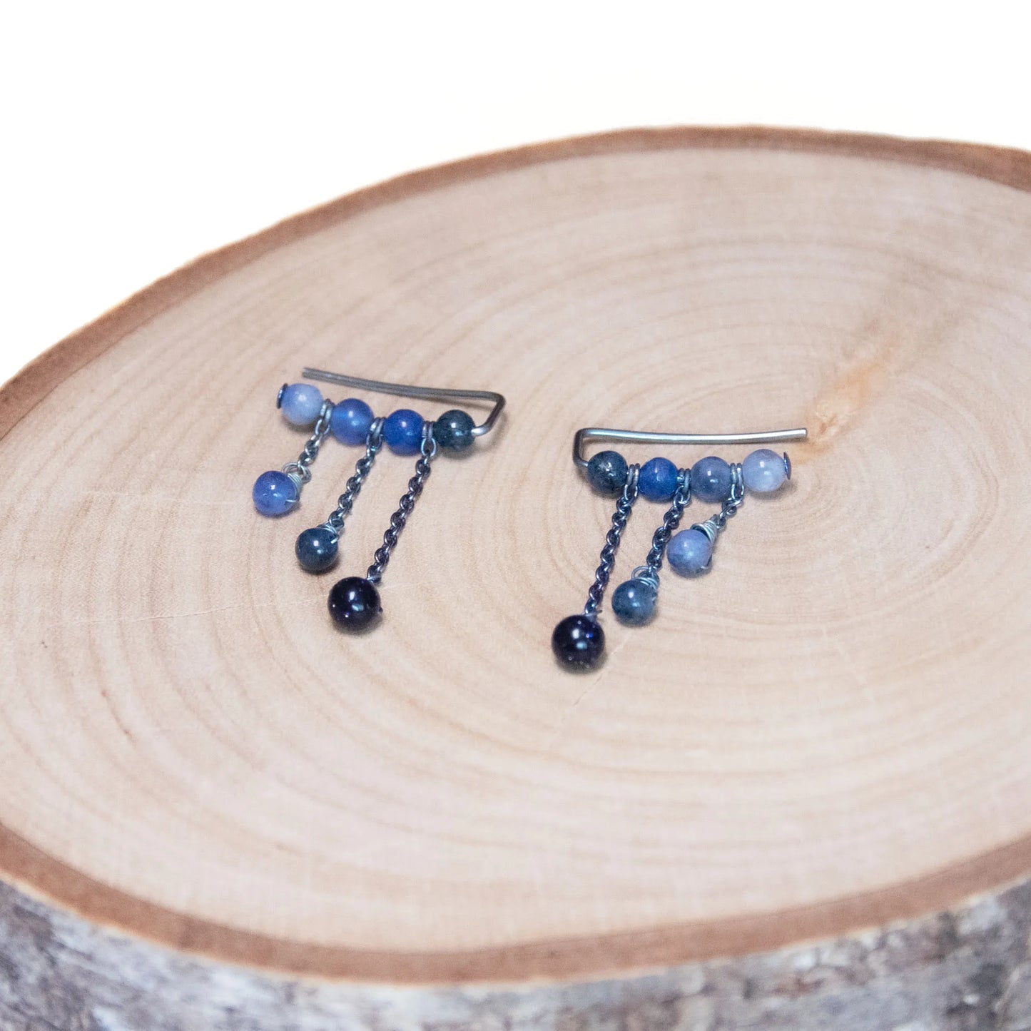 Boucles d'oreilles - heure bleue