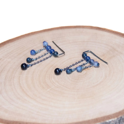 Boucles d'oreilles - heure bleue